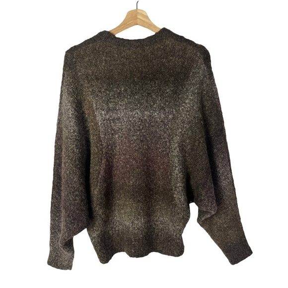 Boutique Kerisma Brown Knit Batwing Crewneck Pullover Sweater M - Picture 2 of 5